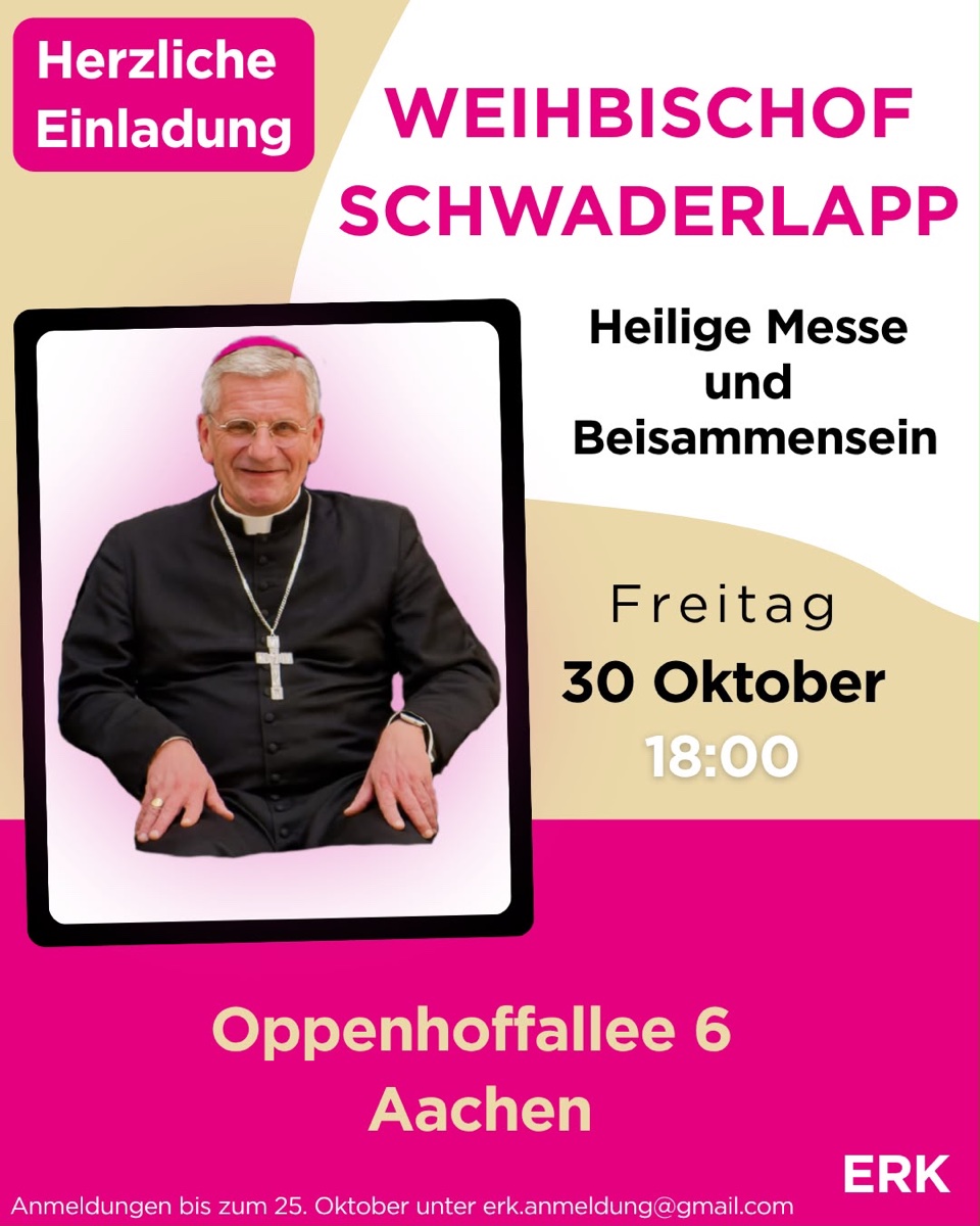 Einladung: Weihbischof Schwaderlapp am 30. Oktober im Bildungszentrum Erk